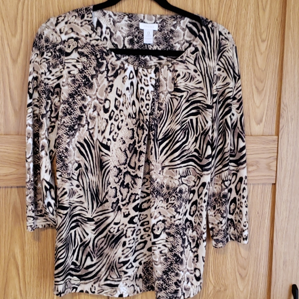 Chico's size 0 Three-quarter length sleeve top
